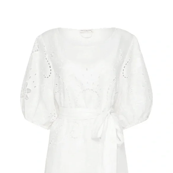 NWOT Spell and the Gypsy Collective Lala Linen Eyelet Shift Dress SZ XS Z253-44
